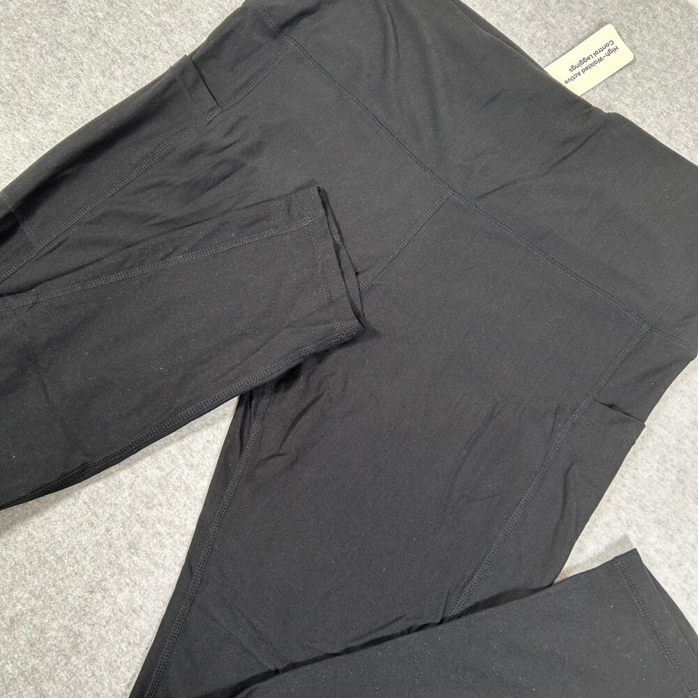 EMPETUA High Waisted Shaping Leggings Womens XL Black Pockets Yoga Pants